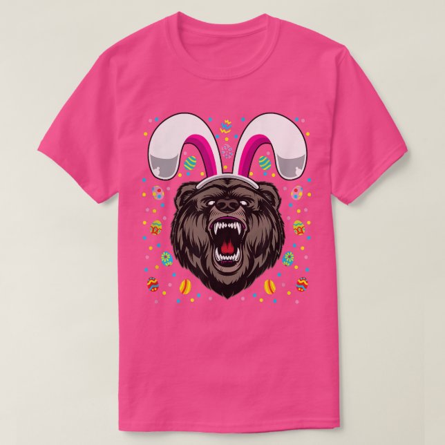 Happy Easter Bunny Bear Funny Animal Christian  T-Shirt (Design Front)