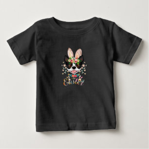 Happy Easter Bunny Boston Terrier Lovers With East Baby T-Shirt