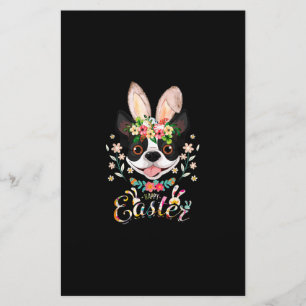 Happy Easter Bunny Boston Terrier Lovers With East Stationery