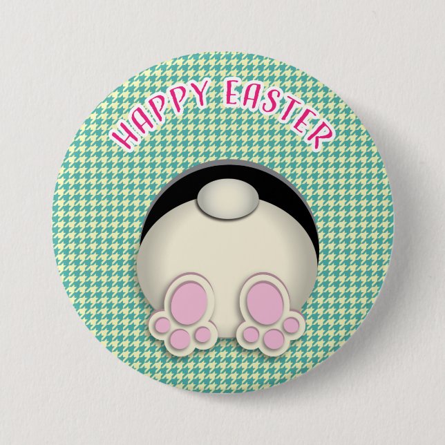 HAPPY EASTER bunny butt BUTTON (Front)