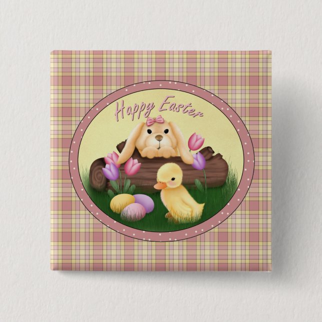 Happy Easter Bunny Button (Front)