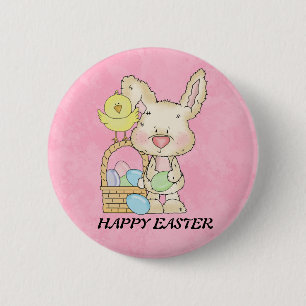 Happy Easter Bunny Button