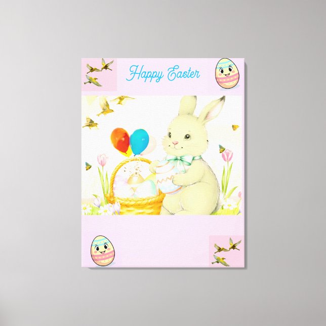 Happy Easter Bunny Canvas Print (Front)