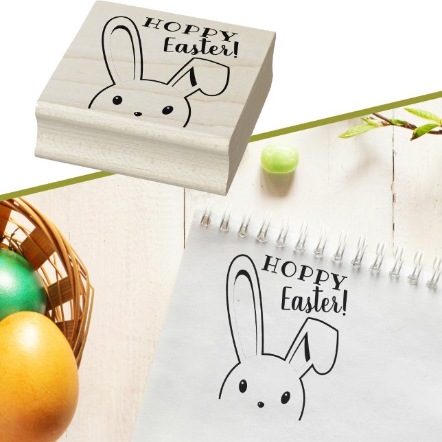 Happy Easter Bunny Cartoon Cute Funny Spring Rubber Stamp (Creator Uploaded)