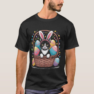 Happy Easter Bunny Cat Cute Kitten Egg Basket Men  T-Shirt