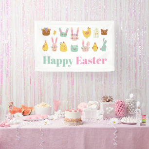 Happy Easter Bunny Chicken Banner