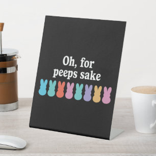 Happy Easter Bunny Christian Religious Carnival  Pedestal Sign