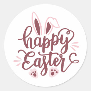 Happy Easter Bunny  Classic Round Sticker