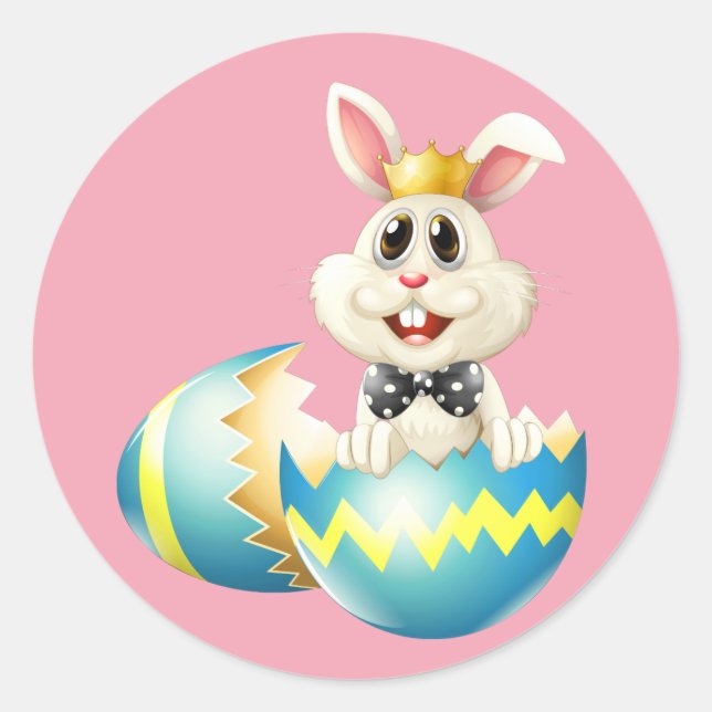 Happy Easter Bunny Classic Round Sticker (Front)