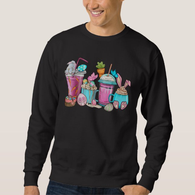 Happy Easter Bunny Coffee Mug Set Latte Cups Cute  Sweatshirt (Front)