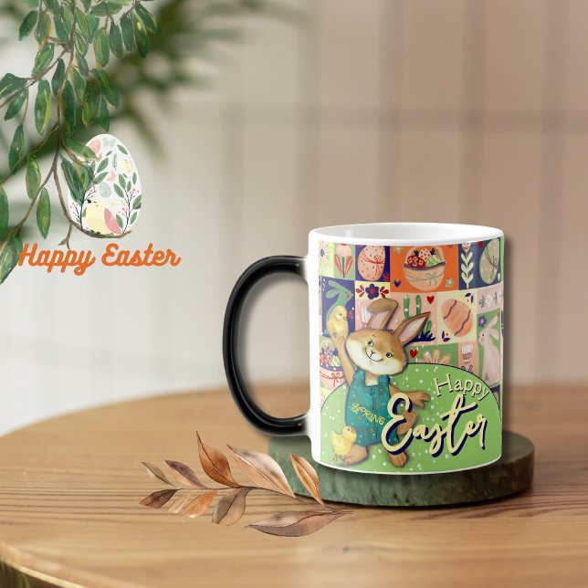 Happy Easter Bunny Colourful Collage Mug (Happy Easter Bunny Colorful Collage Mug )
