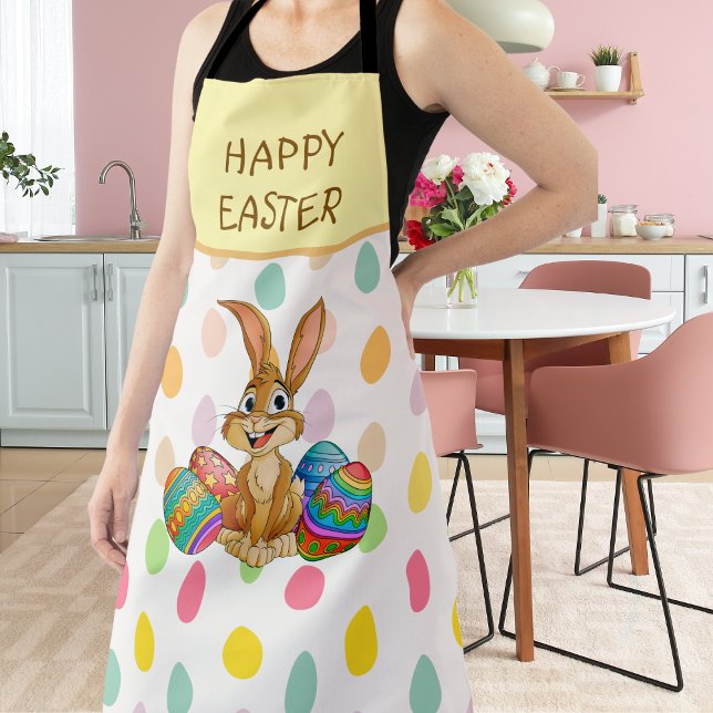Happy Easter Bunny Colourful Eggs Apron (Creator Uploaded)