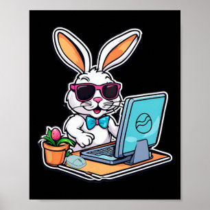 Happy Easter Bunny Computer Video Game Lovers Poster