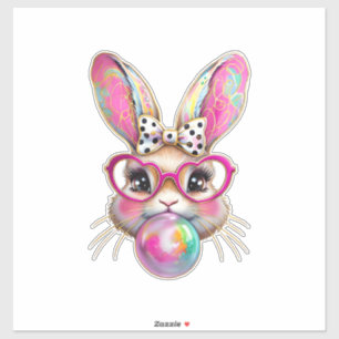 Happy Easter Bunny Coquette Bow Brushstroke Easter