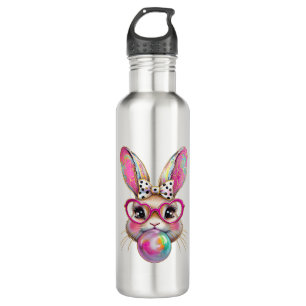 Happy Easter Bunny Coquette Bow Brushstroke Easter 710 Ml Water Bottle