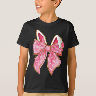 Happy Easter Bunny Coquette Bow Rabbit Ears Women T-Shirt