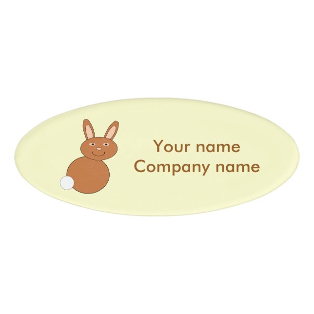 Happy Easter Bunny Custom Name Tag (Front)