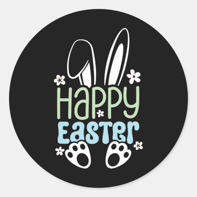 Happy Easter Bunny - Cute Easter Design For Boys G Classic Round Sticker (Front)