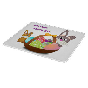 "HAPPY EASTER" BUNNY CUTTING BOARD