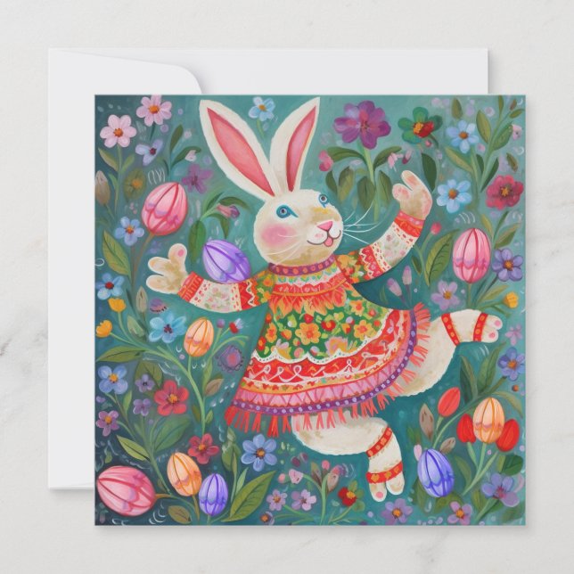 Happy Easter Bunny Dance Card (Front)