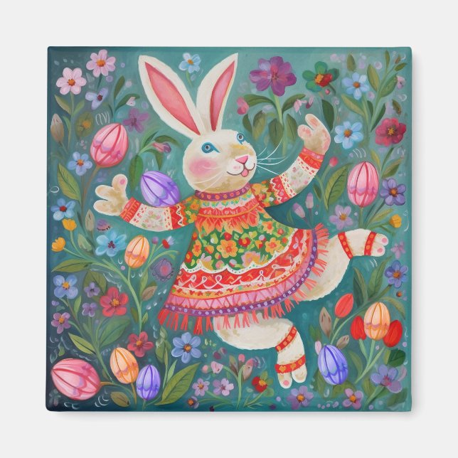 Happy Easter Bunny Dance Magnet (Front)