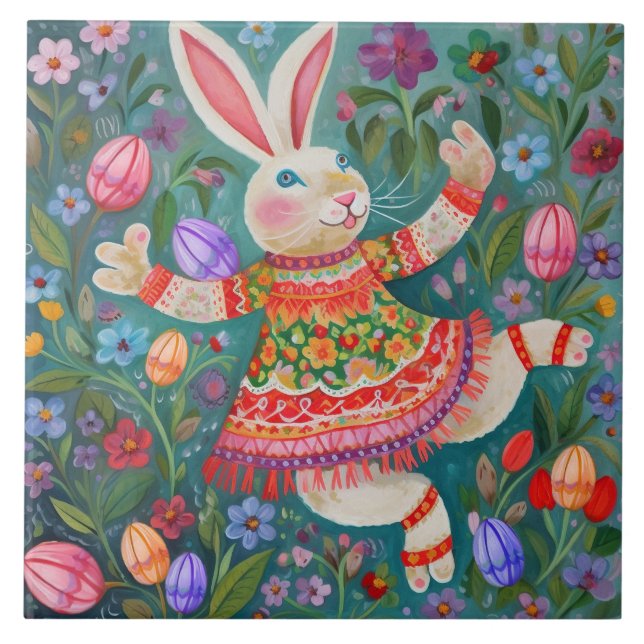 Happy Easter Bunny Dance Tile (Front)