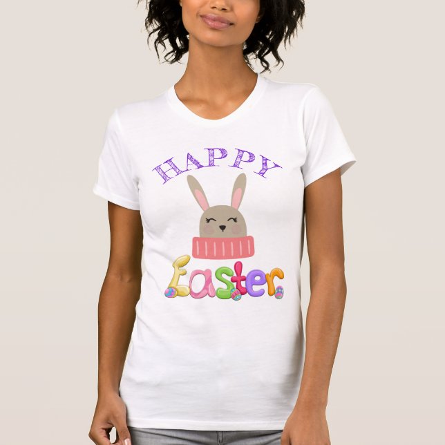 Happy Easter Bunny Design T-Shirt (Front)