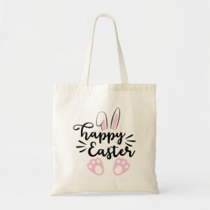 Happy Easter Bunny Ears and Feet Tote Bag