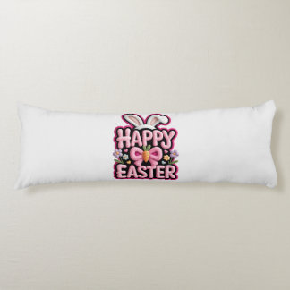 Happy Easter Bunny Ears Cute Carrot Bow Funny East Body Cushion
