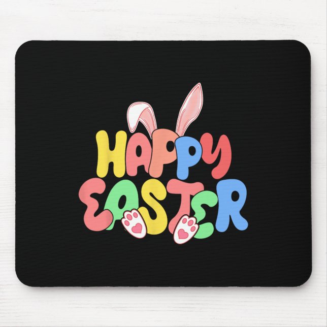 Happy Easter Bunny Ears Egg Hunting  Mouse Pad (Front)