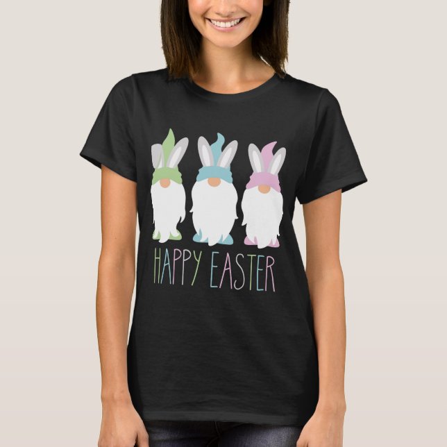 Happy Easter Bunny Ears Gnomes Matching T-Shirt (Front)