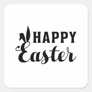 Happy Easter Bunny Easter Cute Egg Funny Gift Idea Square Sticker