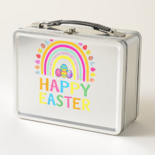 Happy Easter Bunny Easter Egg Hunt Easter Women Gi Metal Lunch Box