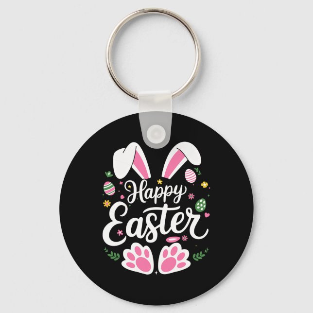 Happy Easter Bunny Easter Egg Hunt Squad Easter Wo Key Ring (Front)
