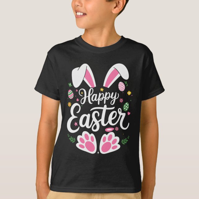 Happy Easter Bunny Easter Egg Hunt Squad Easter Wo T-Shirt (Front)