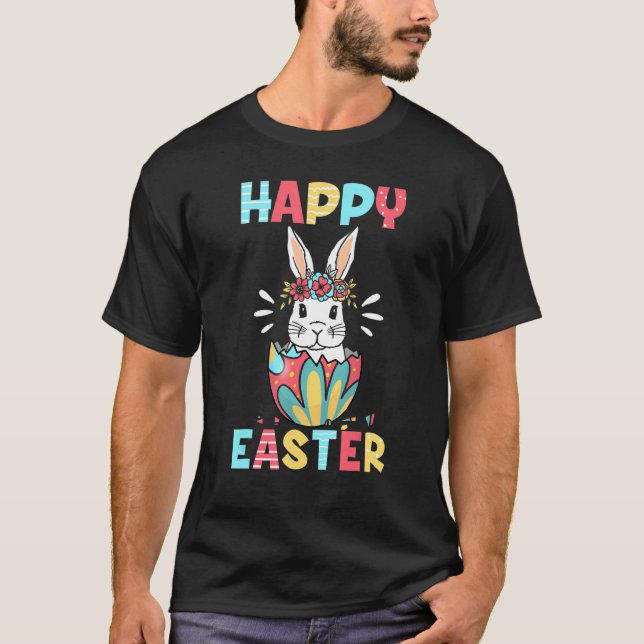 Happy Easter Bunny Easter Eggs 1 T-Shirt (Front)