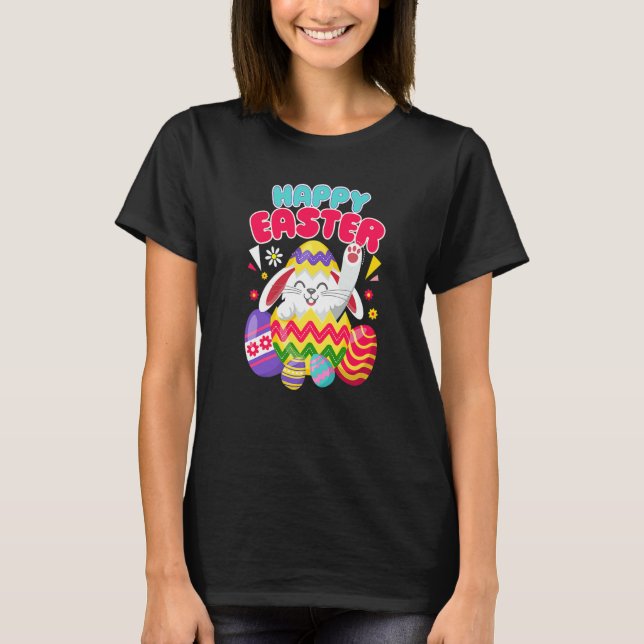 Happy Easter Bunny Easter Eggs Men Women Kids T-Shirt (Front)