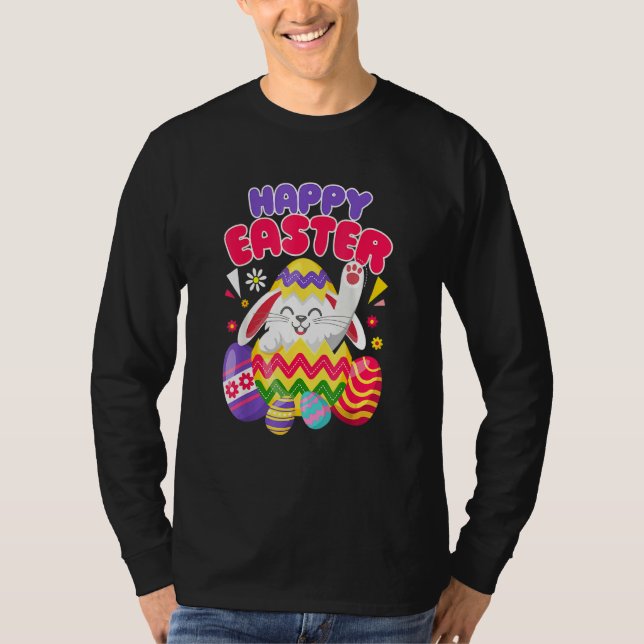 Happy Easter Bunny Easter Eggs   T-Shirt (Front)