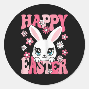 Happy Easter Bunny Easter Rabbit Women Girls Kids  Classic Round Sticker