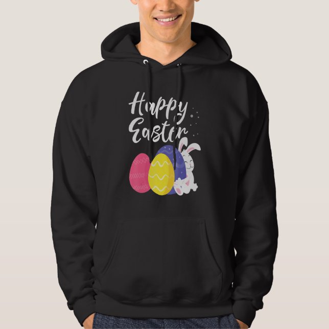 Happy Easter Bunny Egg Basket 1 Hoodie (Front)