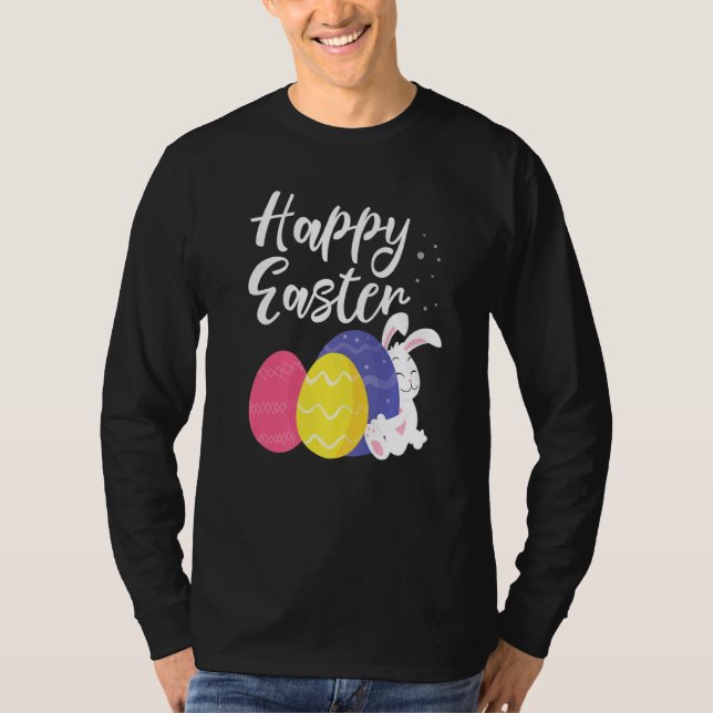 Happy Easter Bunny Egg Basket  T-Shirt (Front)
