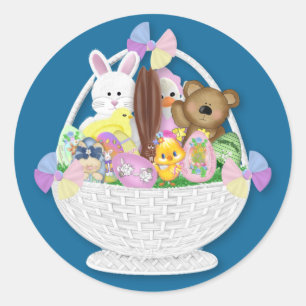 Happy Easter Bunny Egg Classic Round Sticker