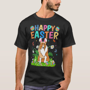 Happy Easter Bunny Egg Collie Dog Easter Sunday T-Shirt