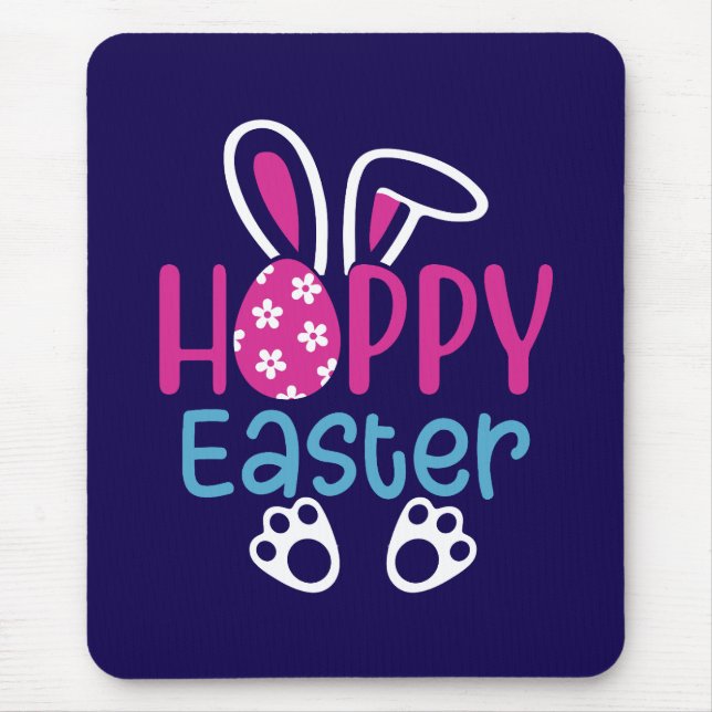 Happy Easter Bunny Egg Cute Spring Design Mouse Pad (Front)