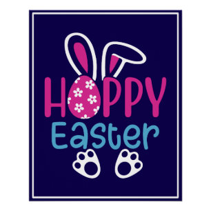Happy Easter Bunny Egg Cute Spring Design Poster