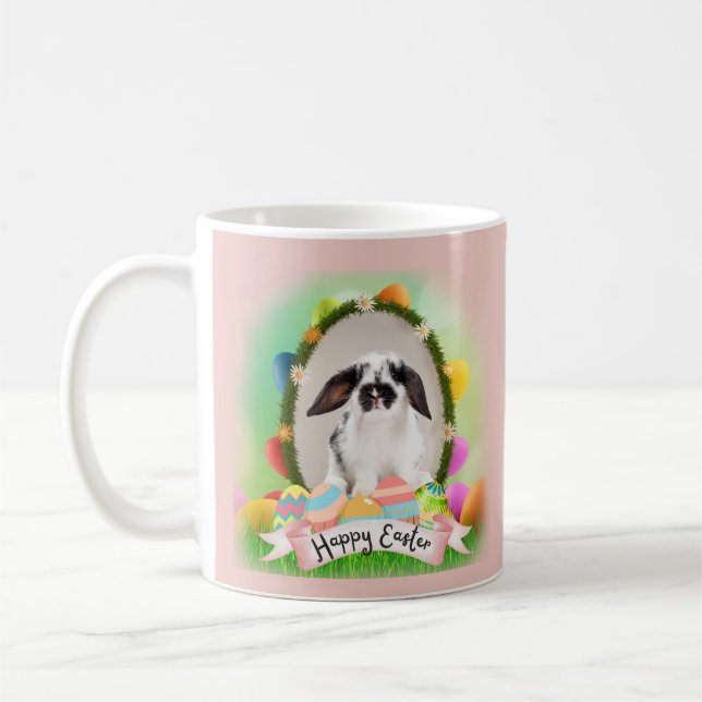 Happy Easter bunny, egg design Coffee Mug (Left)