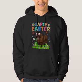 Happy Easter Bunny Egg Funny Bison Easter Sunday Hoodie