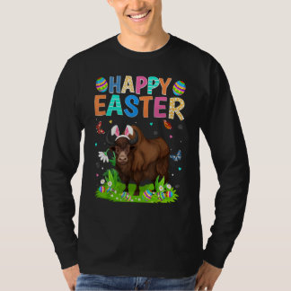 Happy Easter Bunny Egg Funny Bison Easter Sunday T-Shirt