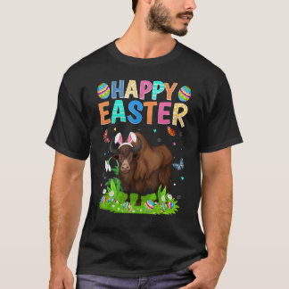 Happy Easter Bunny Egg Funny Bison Easter Sunday T-Shirt