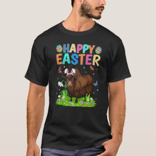 Happy Easter Bunny Egg Funny Bison Easter Sunday T-Shirt